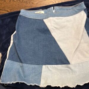 Grace Karen size XL Colorblock Denim Skirt